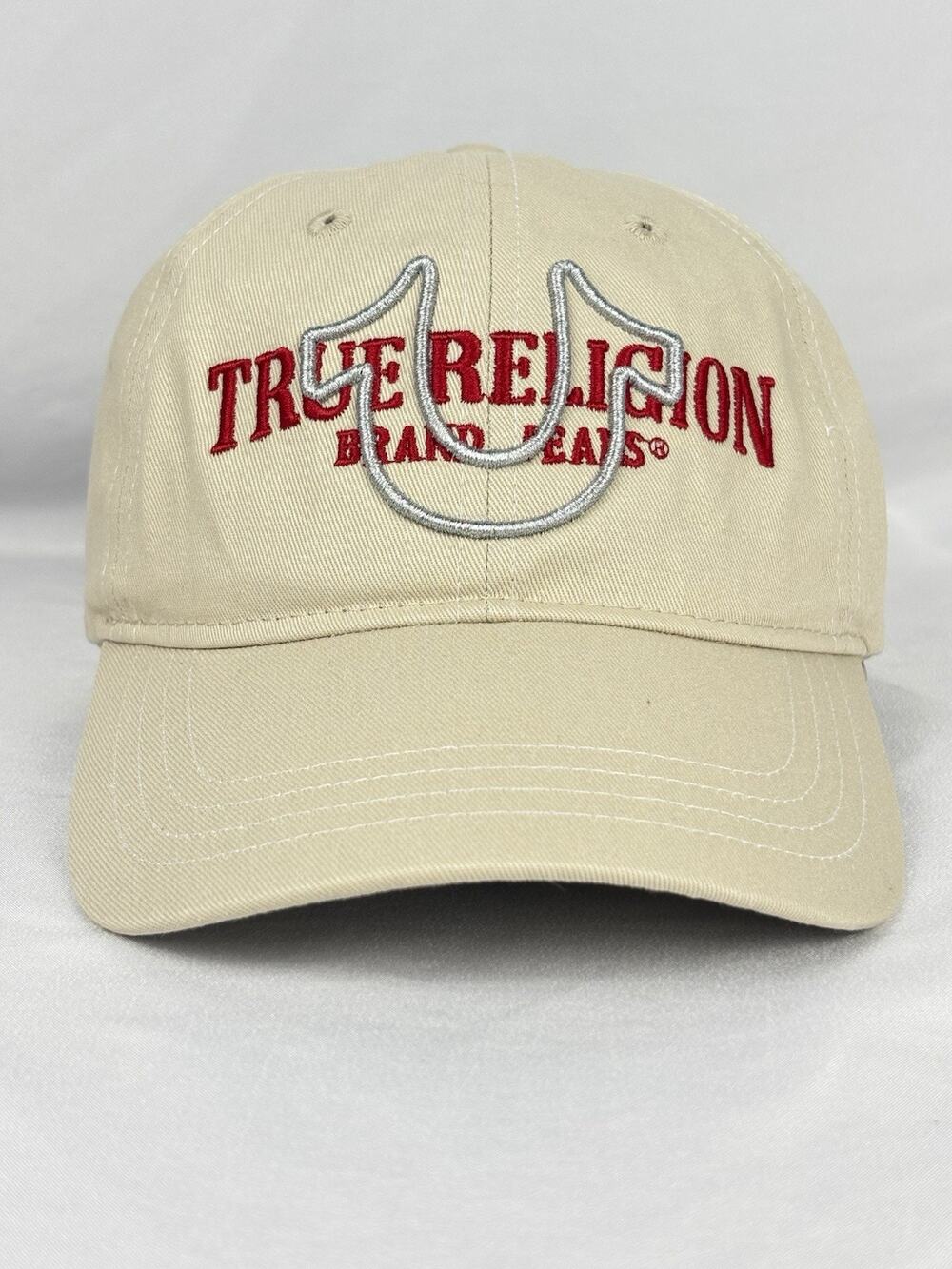 True Religion TR4221 Fog True Embroidery 3D Horseshoe Dad Cap Adjustable OS NWT
